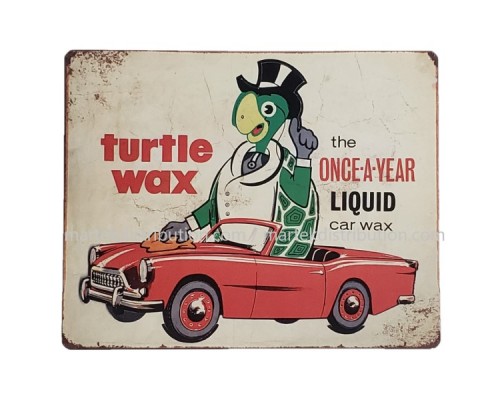 Enseigne Turtle Wax en métal Once A Year